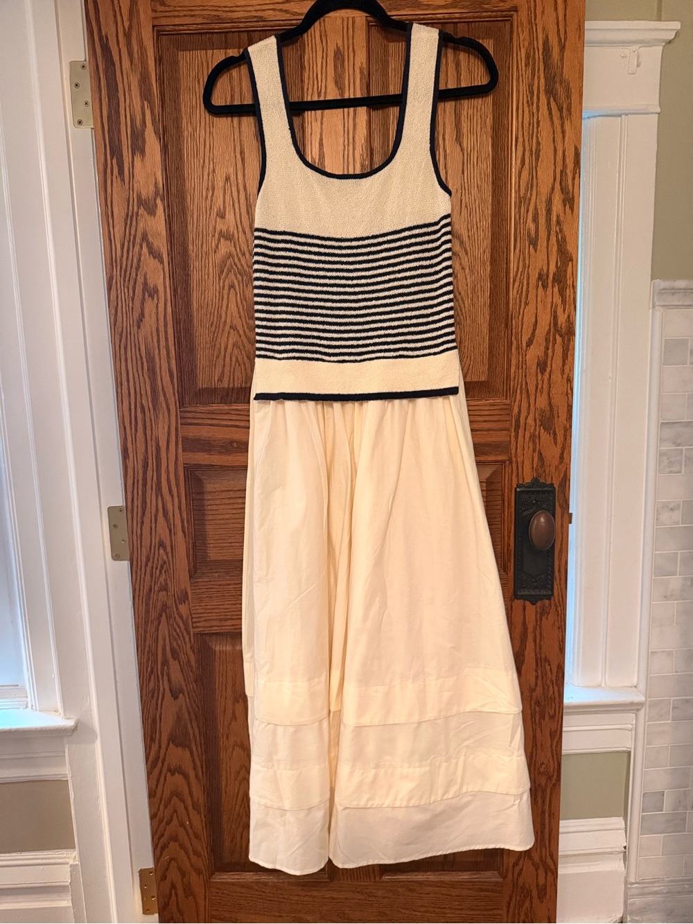 NWOT Moon River Cream striped Midi Dress, size medium - Picture 5 of 10